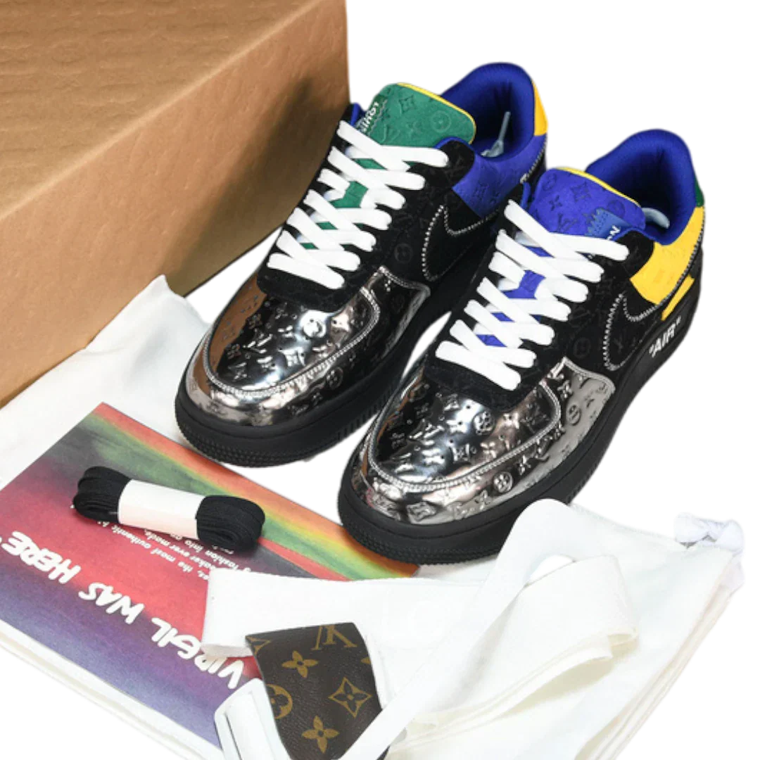 Louis Vuittоп x AF1 By Virgil Abloh ‘Black Metallic Silver’