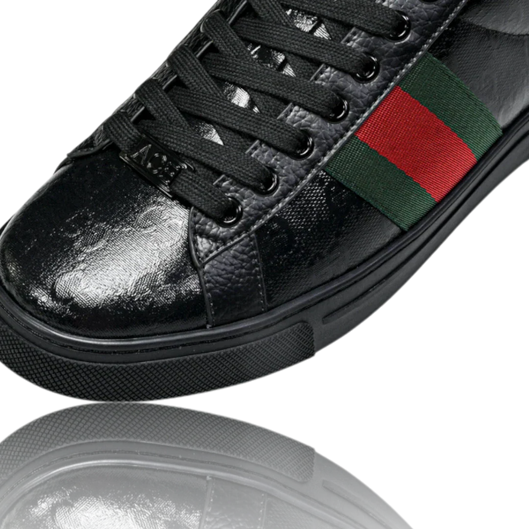 Guссi Ace Web 'Black Monogram'