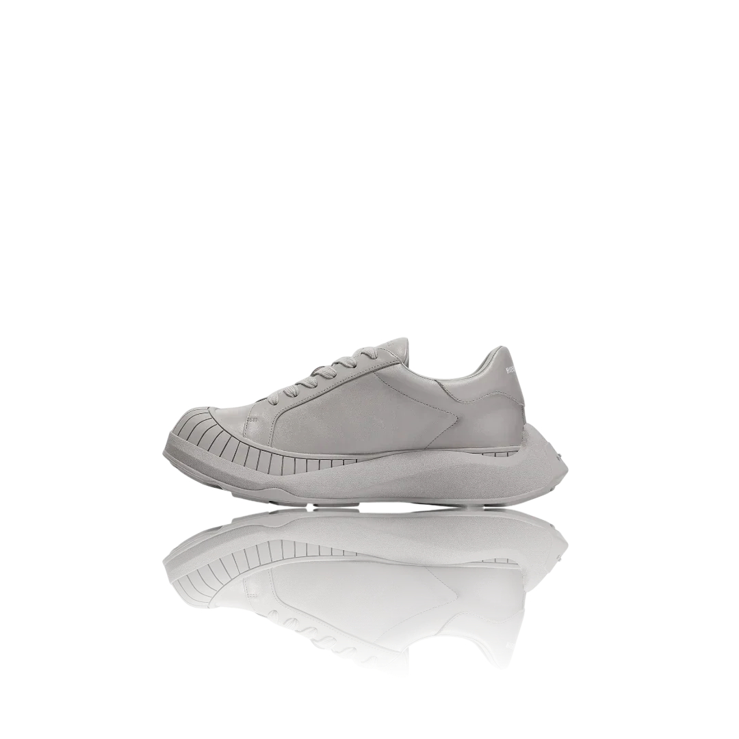 Grey Leather Sneakers