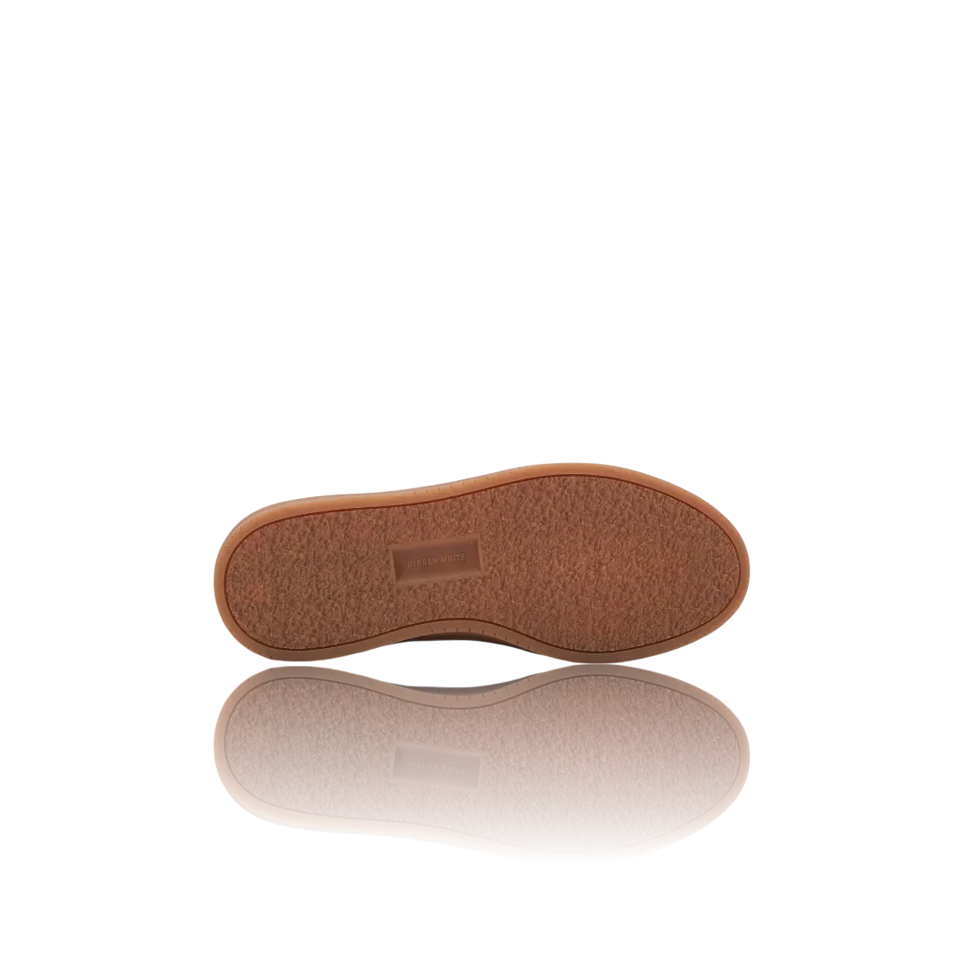 Tan Desert Suede-Trimmed Leather Sneakers
