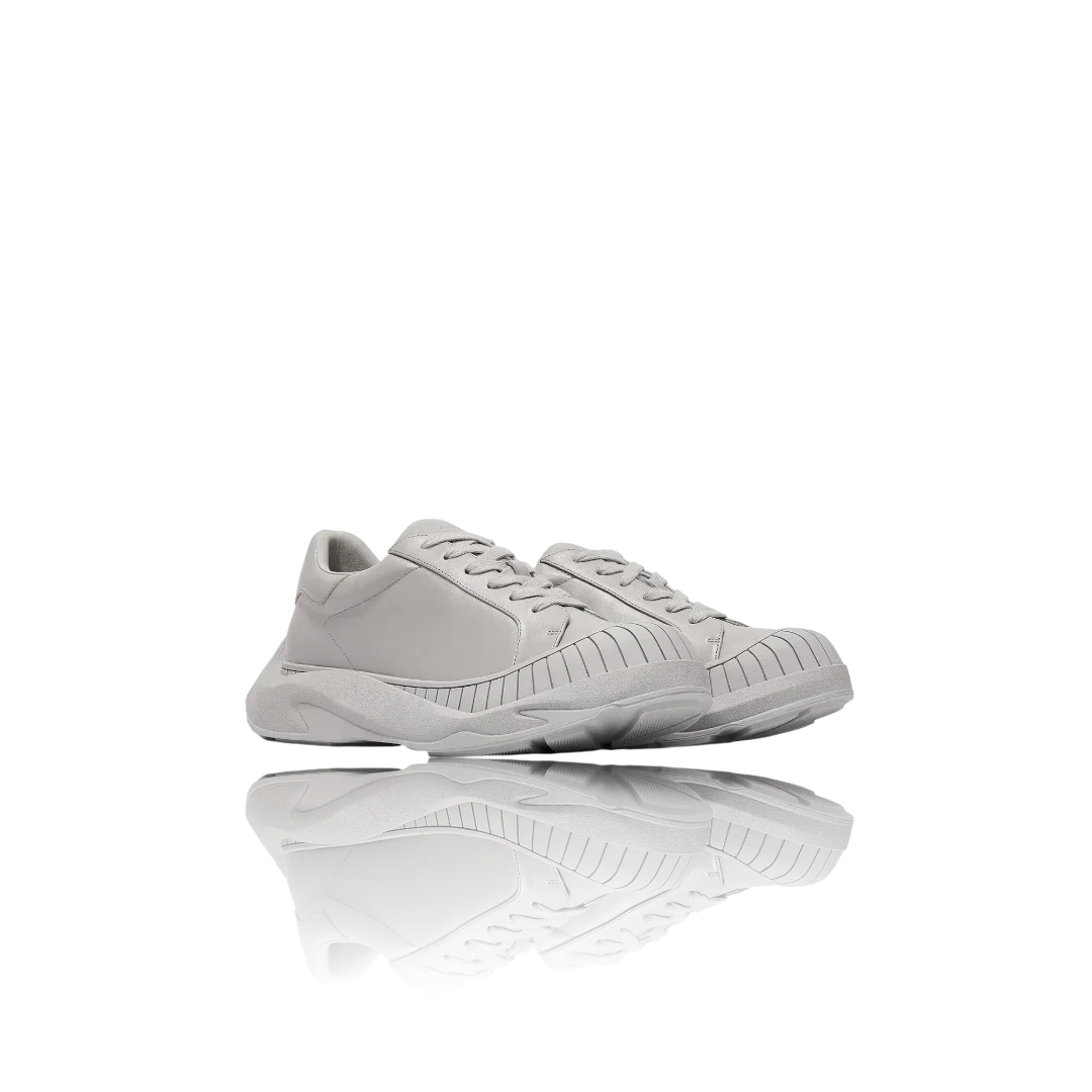 Grey Leather Sneakers