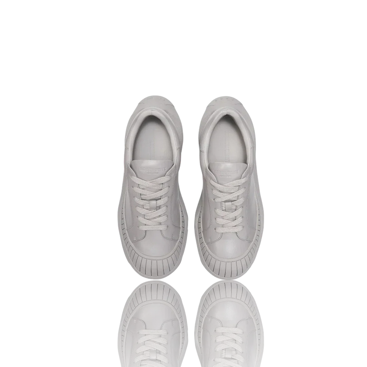 Grey Leather Sneakers
