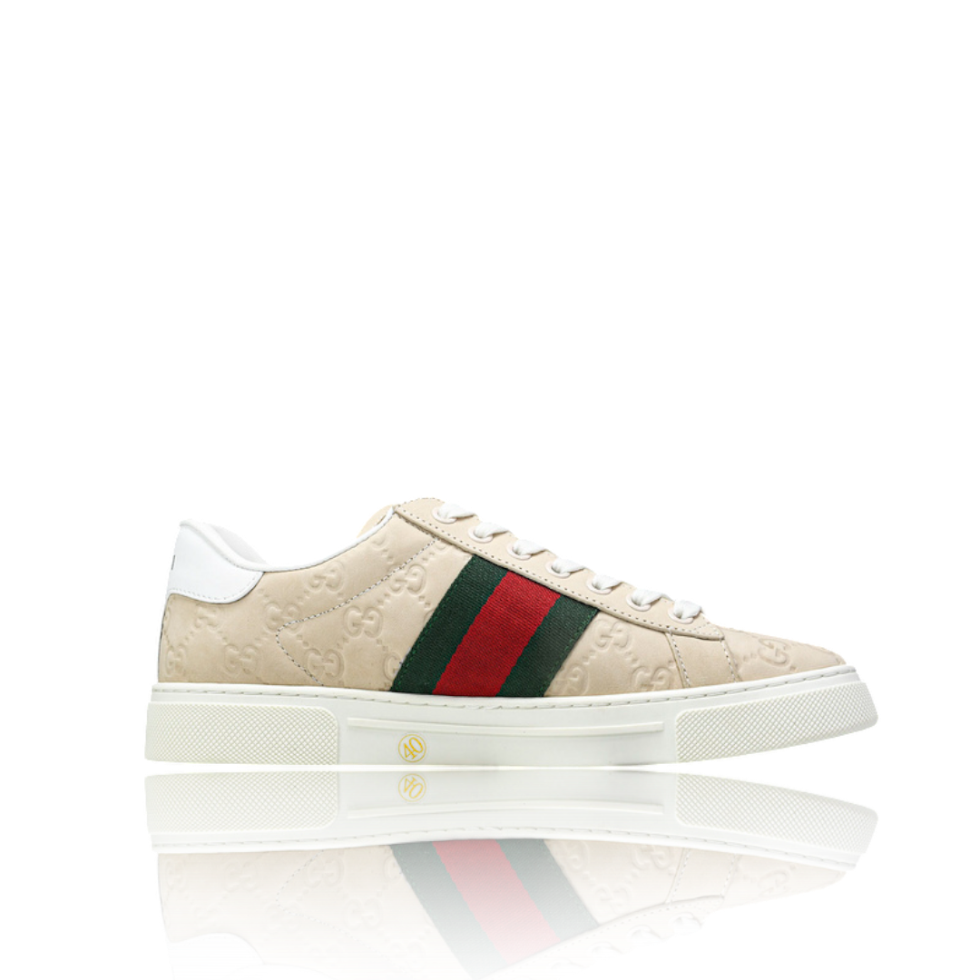 Guссi Ace Web Embossed Monogram 'Beige'