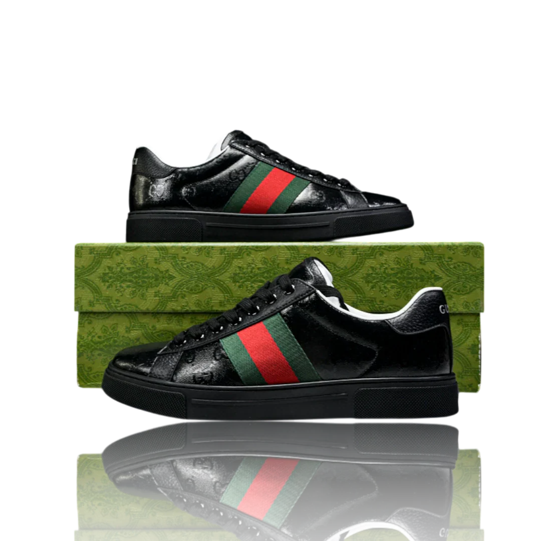 Guссi Ace Web 'Black Monogram'