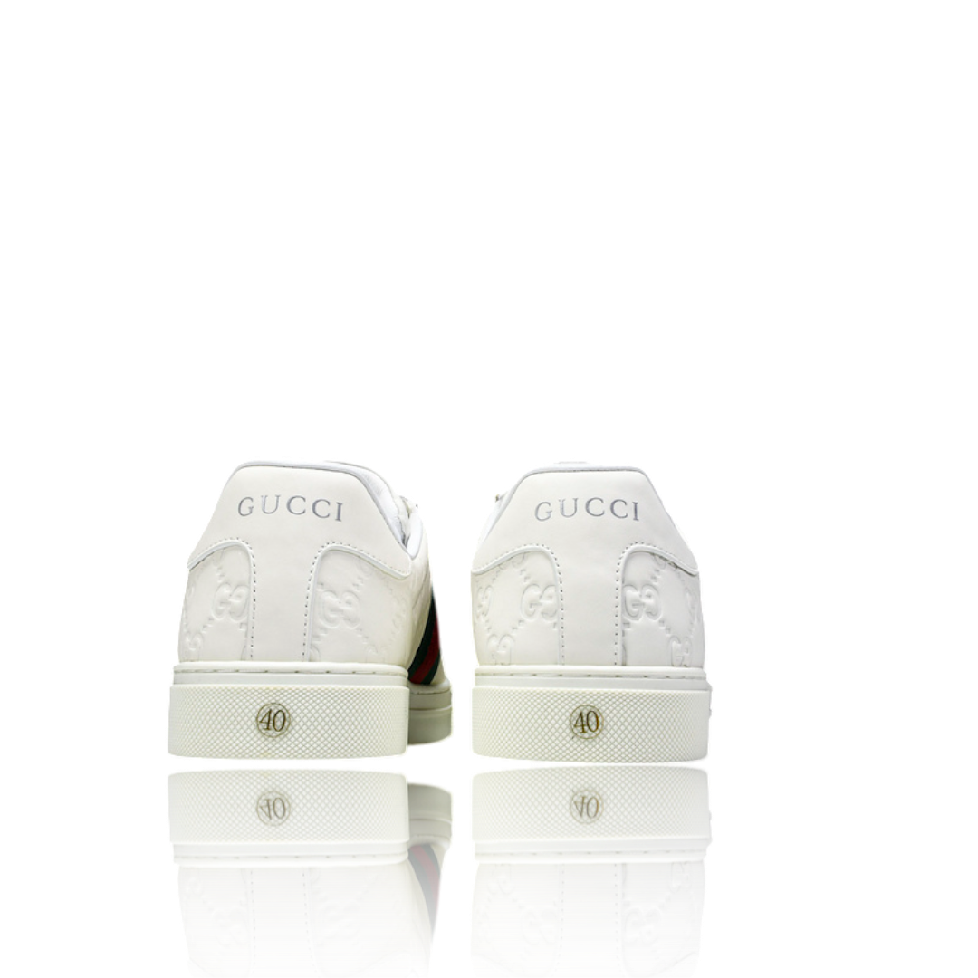Guссi Ace Web Embossed Monogram 'White'