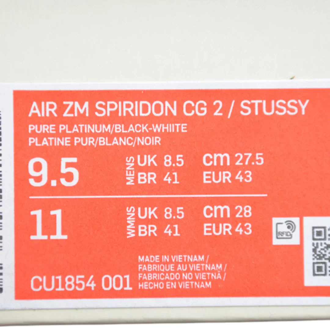 Air Zoom Spiridon Cage 2 'Stussy Pure Platinum'