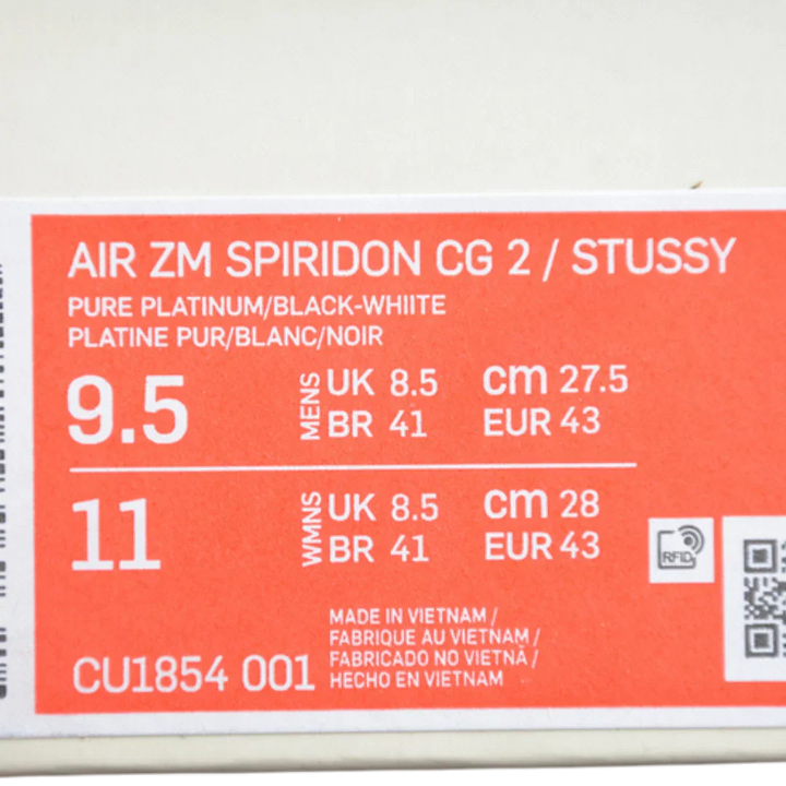 Air Zoom Spiridon Cage 2 'Stussy Pure Platinum'