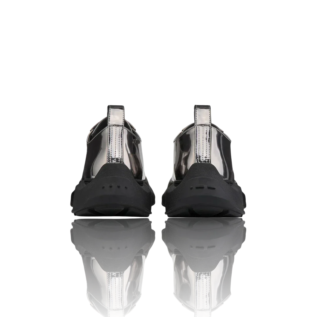 Gunmetal Patent-Leather Oxford Shoes