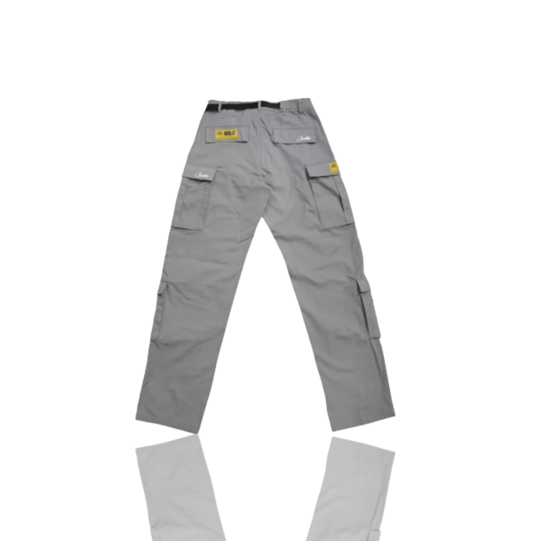 Corteiz STONE GREY & WHITE RTW ALCATRAZ GUERILLAZ CARGO TROUSER