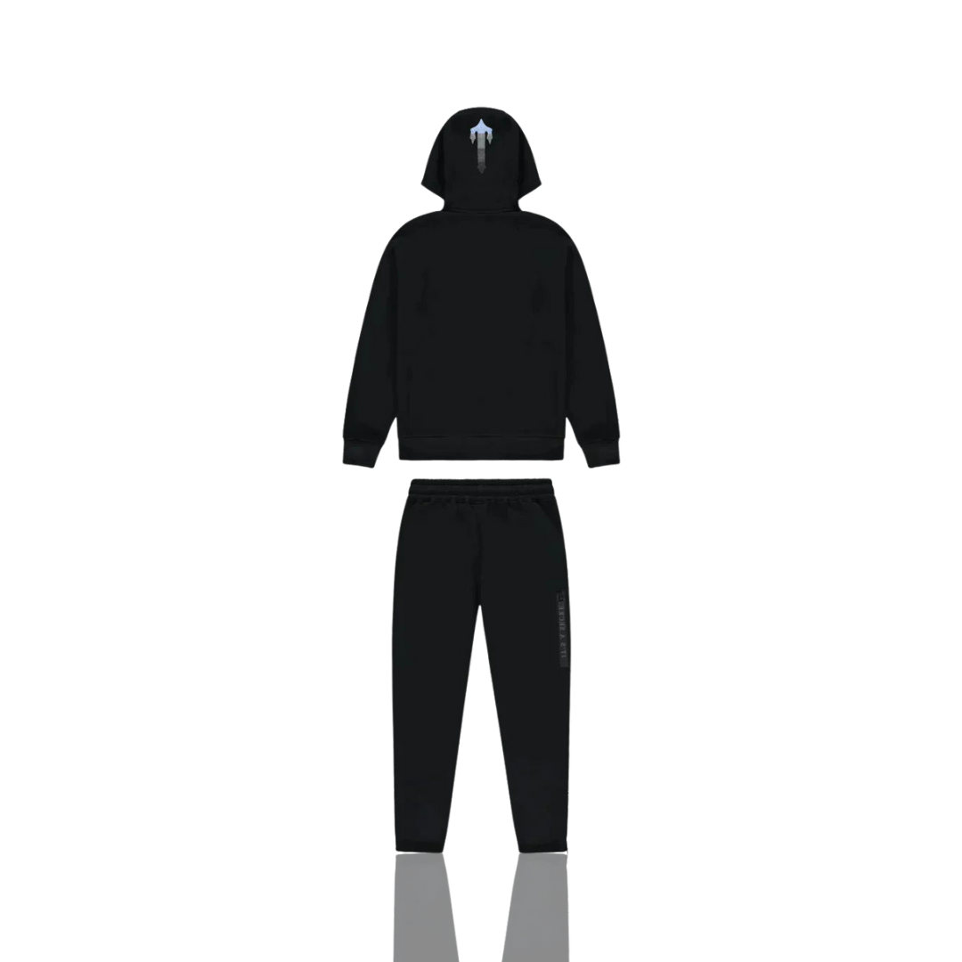 Trapstar Black & Ice Blue Chenille Decoded 2.0 Hooded Tracksuit