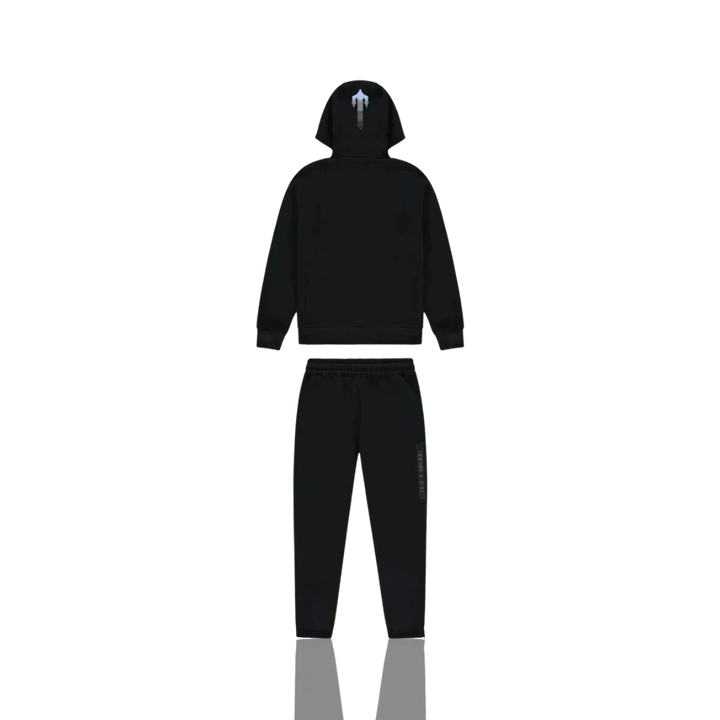 Trapstar Black & Ice Blue Chenille Decoded 2.0 Hooded Tracksuit