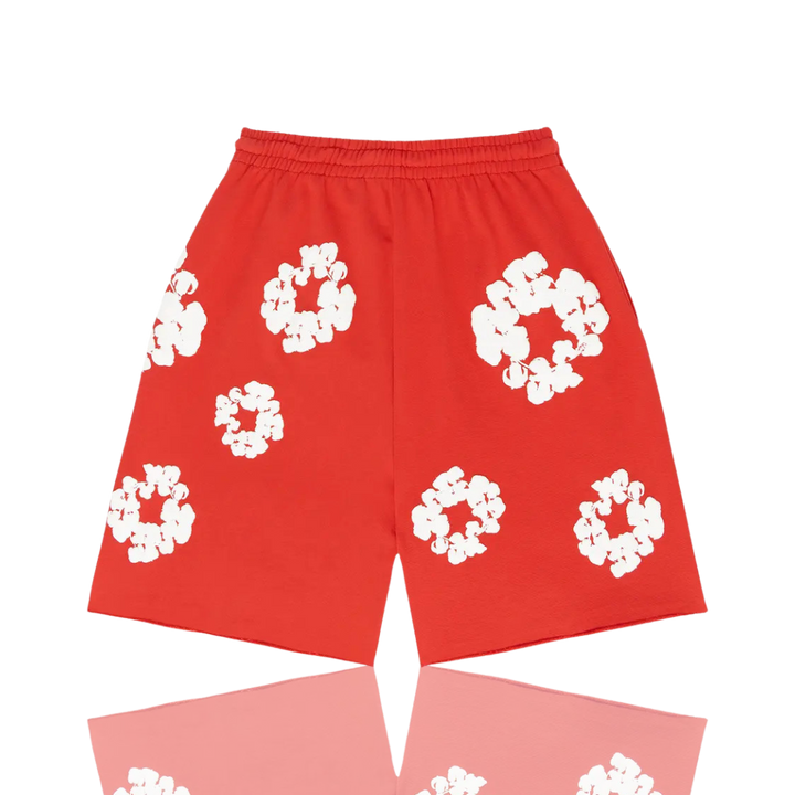 Denim Tears Red ‘The Cotton Wreath’ Shorts