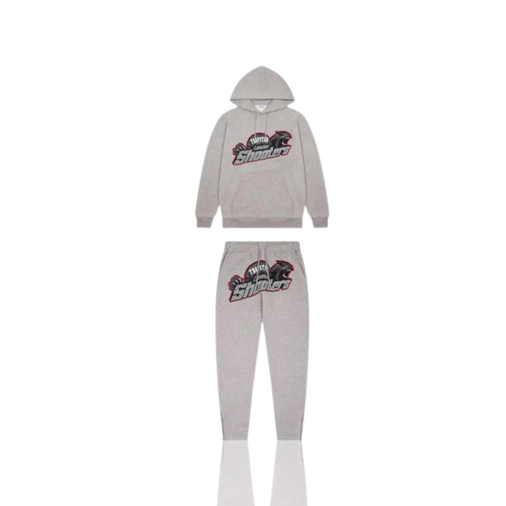Trapstar Grey & Red London Shooters Tracksuit