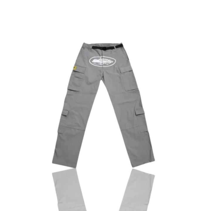 Corteiz STONE GREY & WHITE RTW ALCATRAZ GUERILLAZ CARGO TROUSER