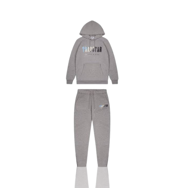 Trapstar Grey Ice Chenille Decoded Hooded Tracksuit