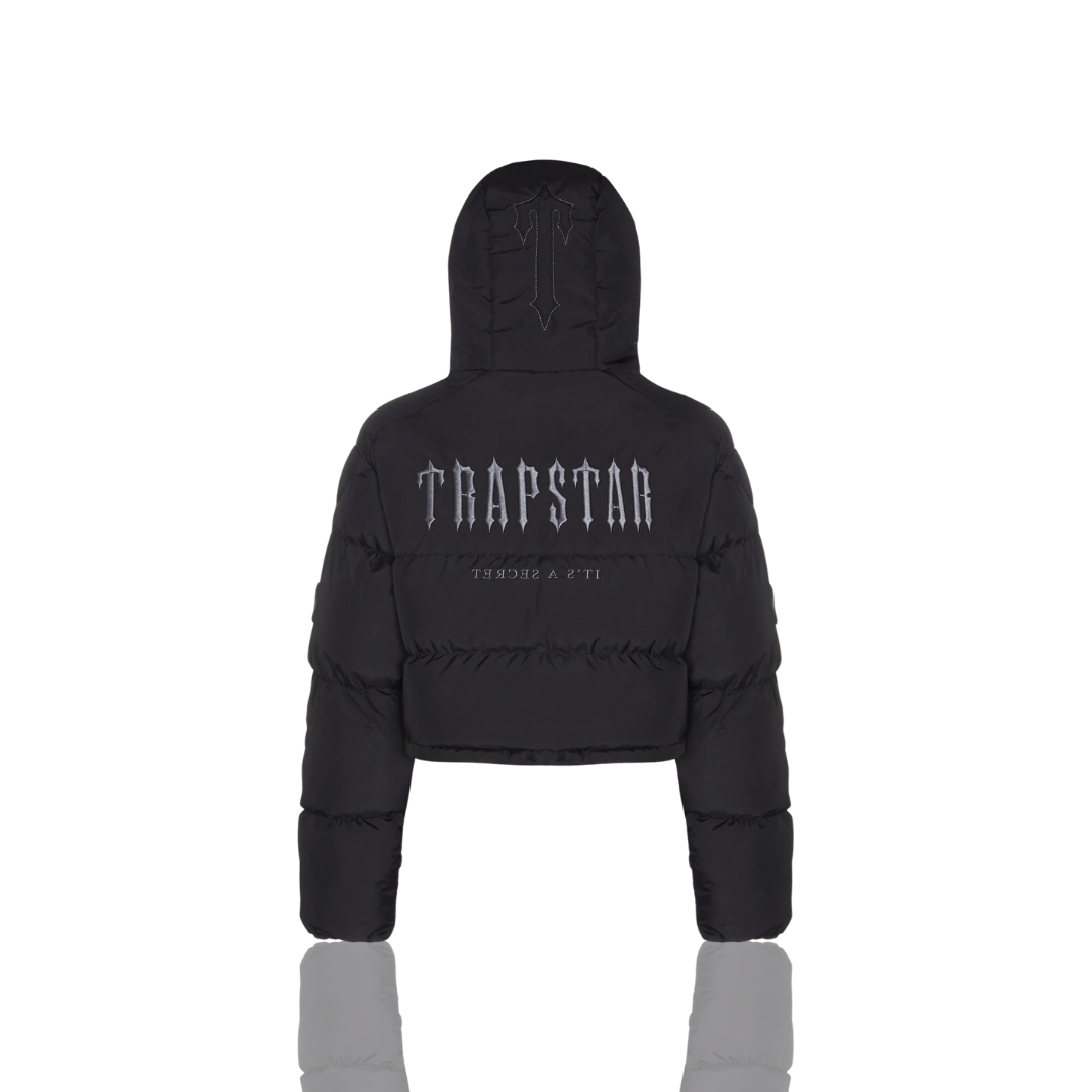 Trapstar Women's Black Decoded 2.0 Hooded Puffer