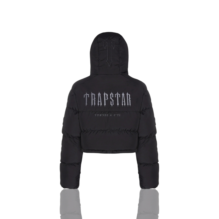 Trapstar Women's Black Decoded 2.0 Hooded Puffer