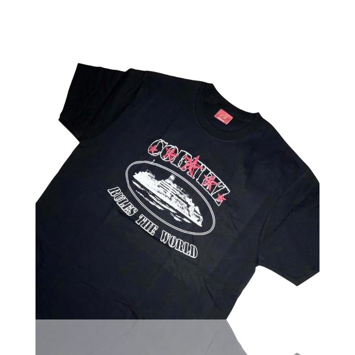 Corteiz BLACK & RED 5 STARZ T SHIRT