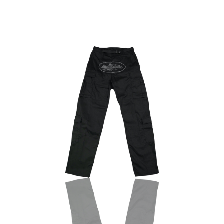 Corteiz TRIPLE BLACK RTW ALCATRAZ GUERILLAZ CARGO TROUSER