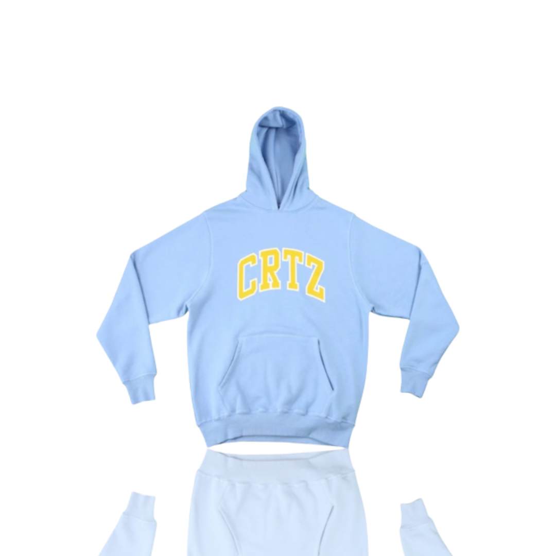 Corteiz BABY BLU & YELLOW RTW DROPOUT HOODIE