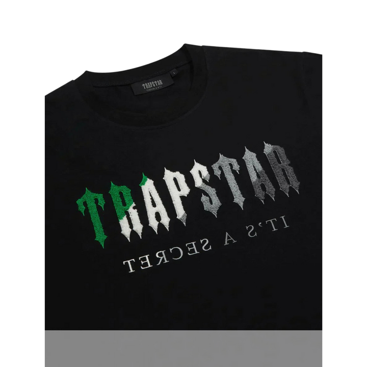 Trapstar Black & Green Chenille Decoded Short Set