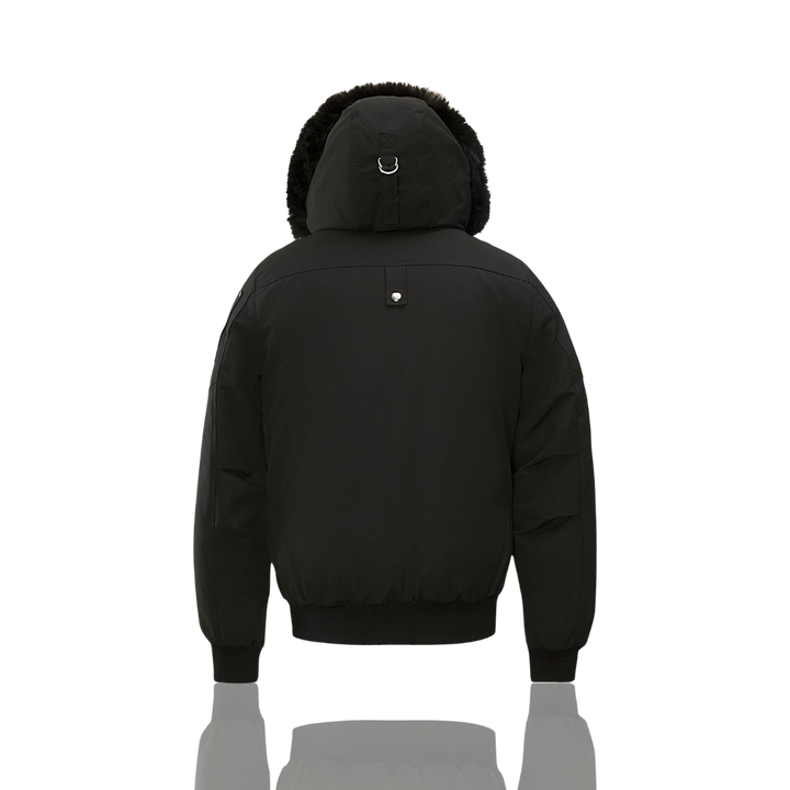 Moose Knuckles Black Ballistic Bomber Jacket