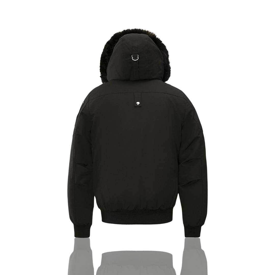 Moose Knuckles Black Ballistic Bomber Jacket
