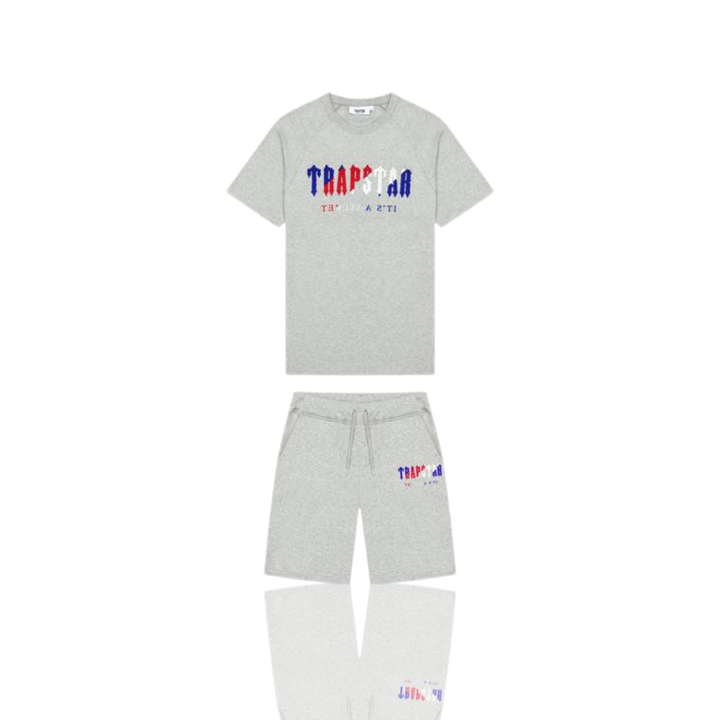 Trapstar Grey Revolution Chenille Decoded Short Set