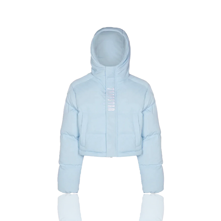 Trapstar Women's Ice Blue Decoded 2.0 Hooded Puffer Jacket