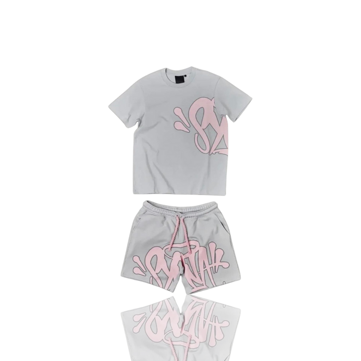 Grey & Pink Syna Short Set