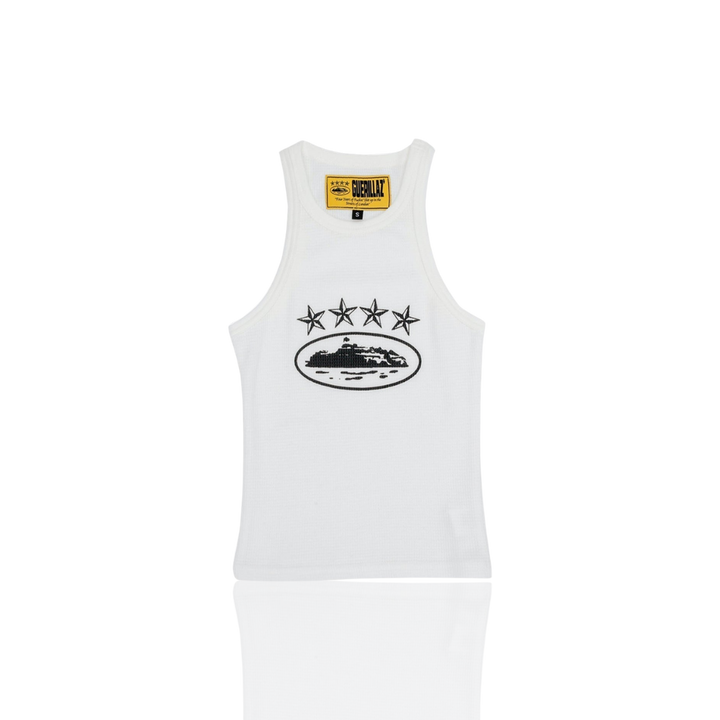 Corteiz WHITE & BLACK WOMENS ALCATRAZ GUERILLAZ 4 STARZ VEST