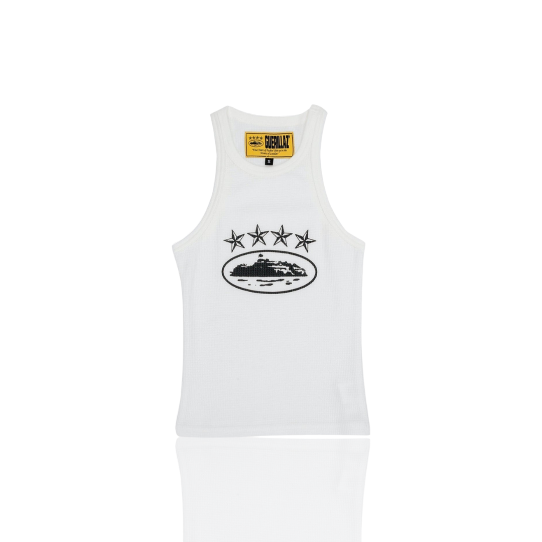 Corteiz WHITE & BLACK WOMENS ALCATRAZ GUERILLAZ 4 STARZ VEST