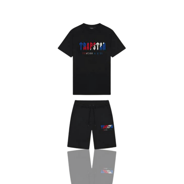 Trapstar Black Revolution Chenille Decoded Short Set