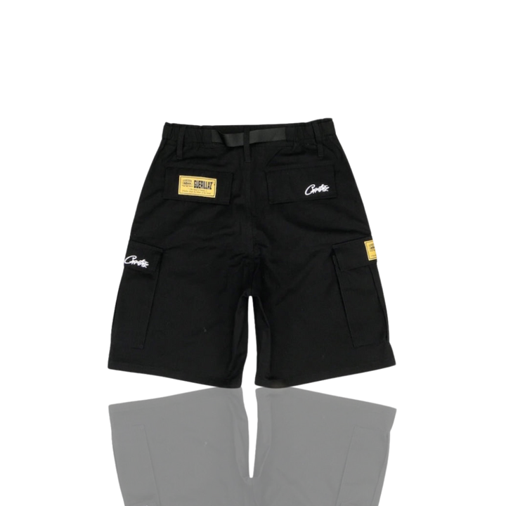 Corteiz BLACK & WHITE RTW OG ALCATRAZ CARGO SHORTS