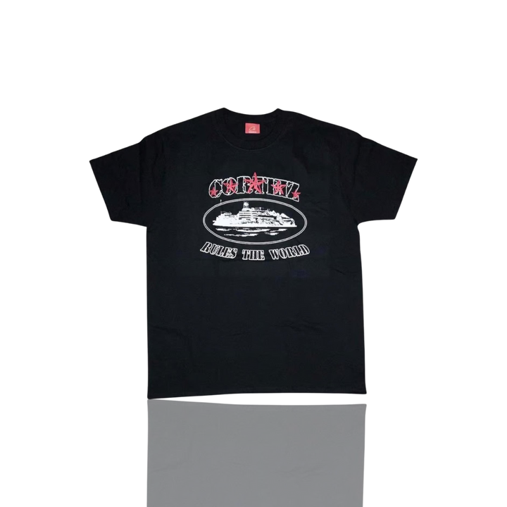 Corteiz BLACK & RED 5 STARZ T SHIRT