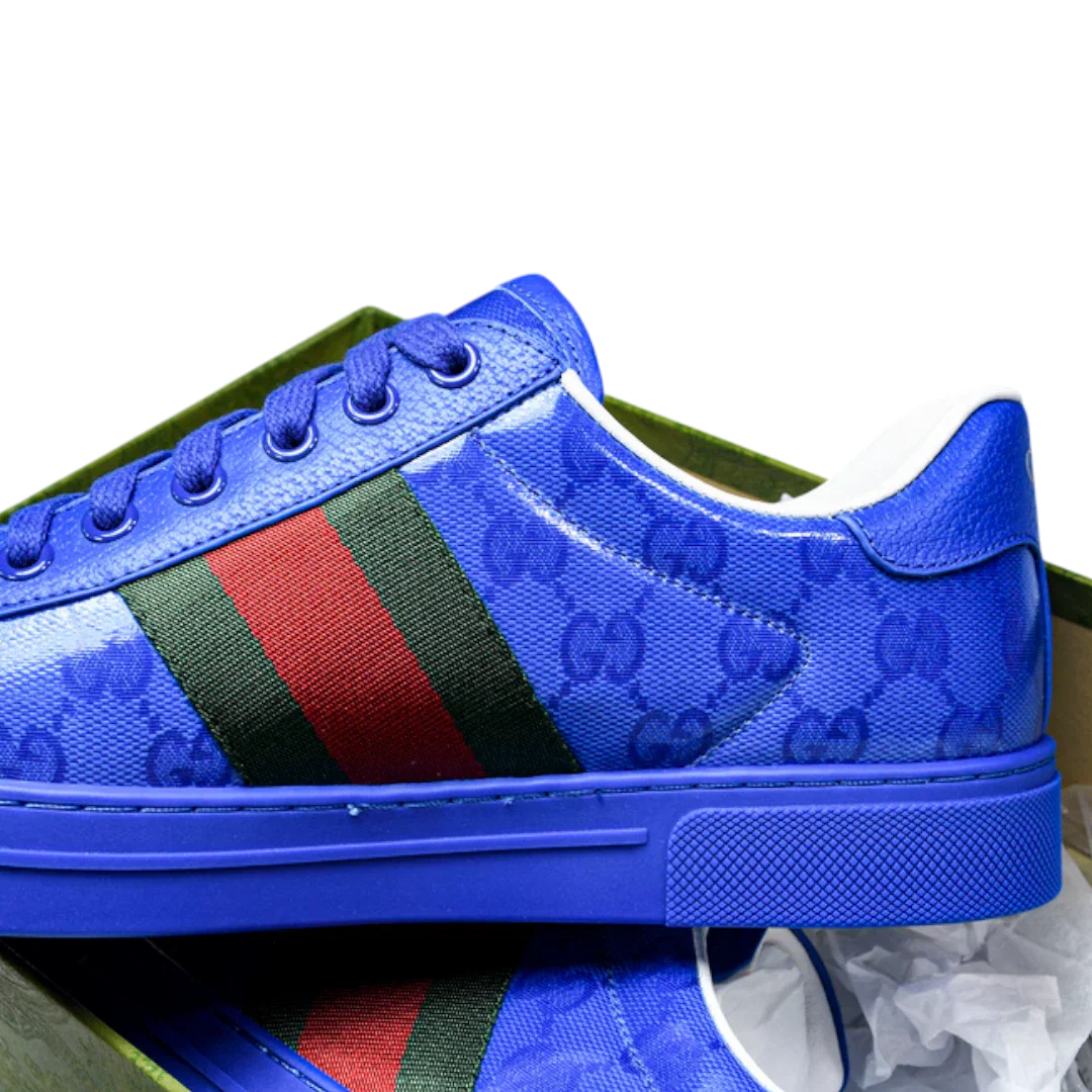 Guссi Ace Web 'Blue Monogram'
