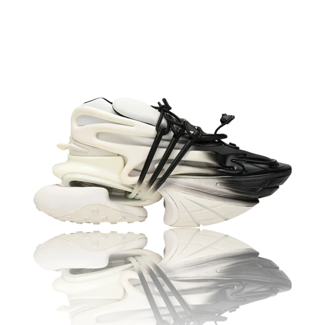 Balmain Unicorn low-top 'Gradient White Black'