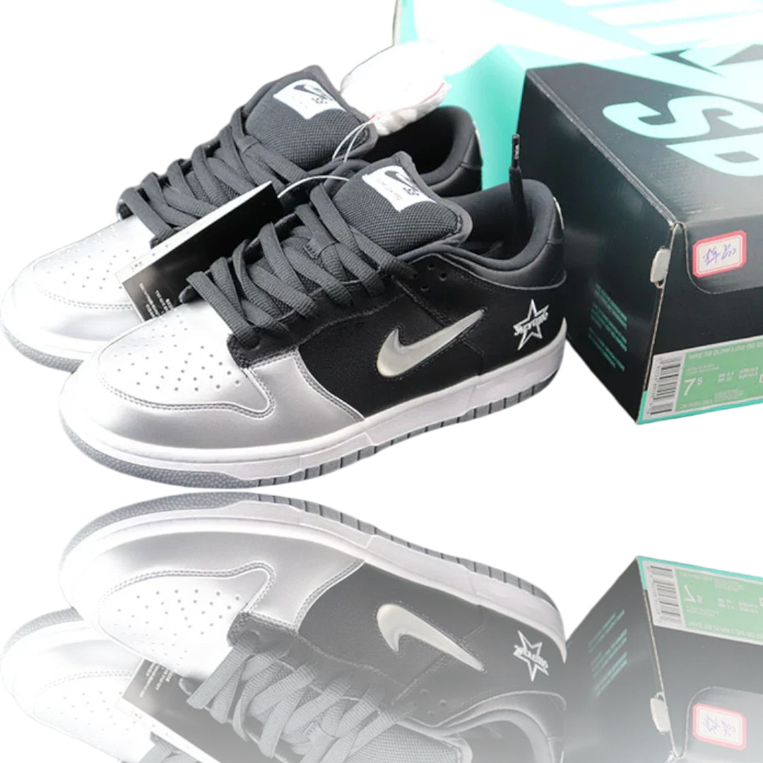 Supreme x SB Dnk Low 'Jewel Swoosh Silver'