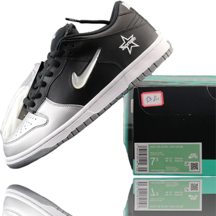 Supreme x SB Dnk Low 'Jewel Swoosh Silver'