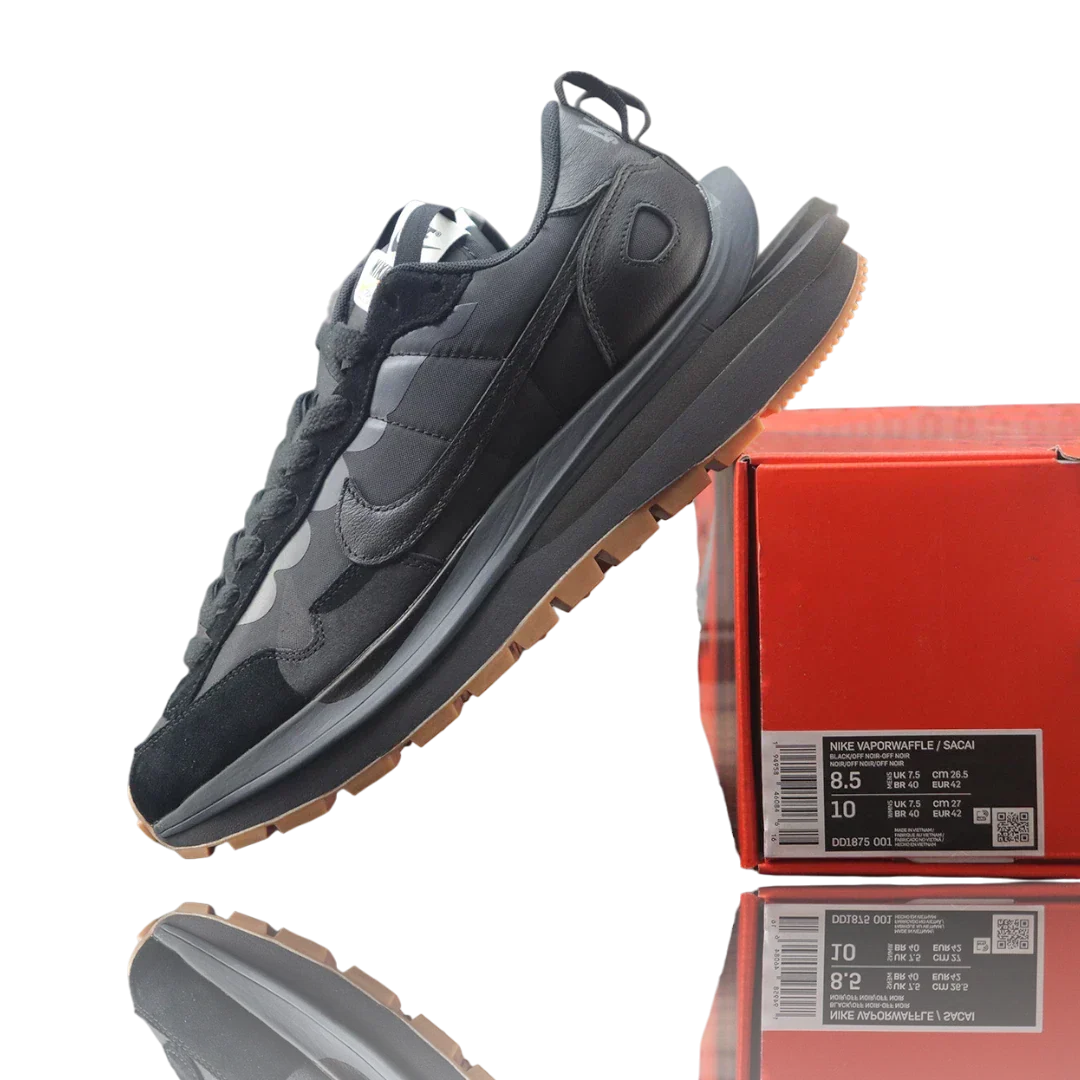 Sacai x VaporWaffle 'Black Gum'
